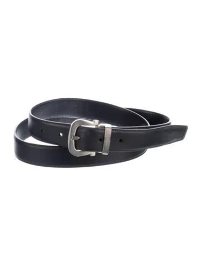 Pre-owned Ferragamo Leather Waist Belt In Black