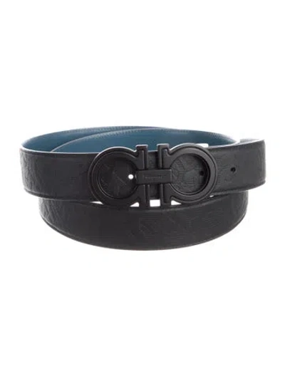 Pre-owned Ferragamo Leather Waist Belt In Black