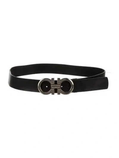Pre-owned Ferragamo Leather Waist Belt In Black