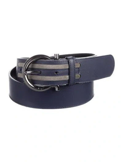 Pre-owned Ferragamo Leather Waist Belt In Blue