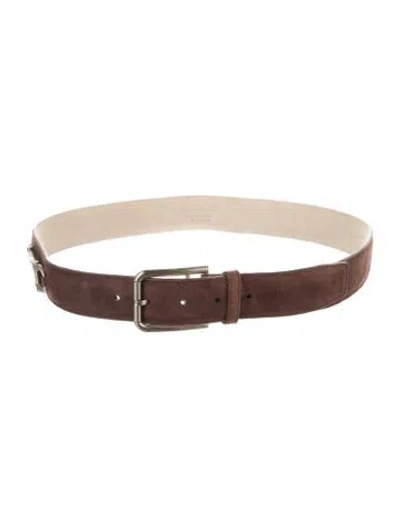 Pre-owned Ferragamo Leather Waist Belt In Brown