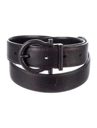 Pre-owned Ferragamo Leather Waist Belt In Brown
