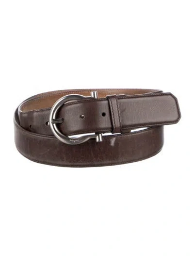 Pre-owned Ferragamo Leather Waist Belt In Brown