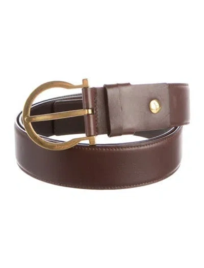 Pre-owned Ferragamo Leather Waist Belt In Brown