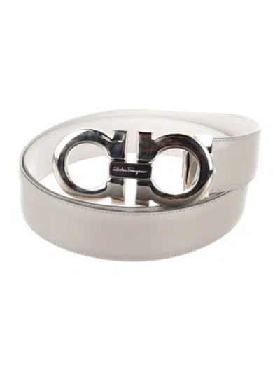 Pre-owned Ferragamo Leather Waist Belt In Grey