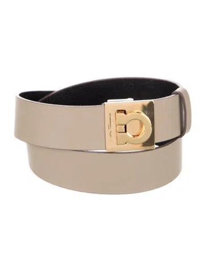 Pre-owned Ferragamo Leather Waist Belt In Neutrals