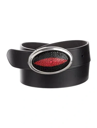 Pre-owned Ferragamo Leather Waist Belt W/ Tags In Black
