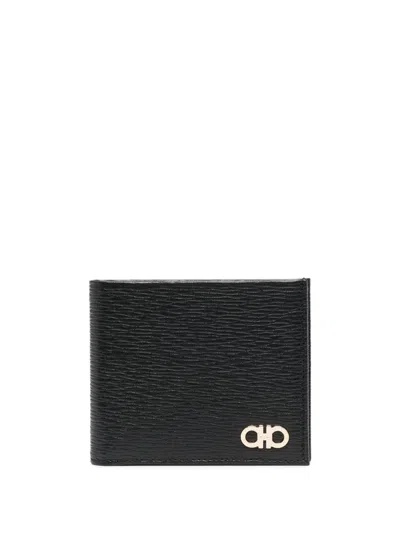 Ferragamo Leather Wallet In Black