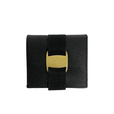 Pre-owned Ferragamo Leather Wallet (bi-fold) () In Black