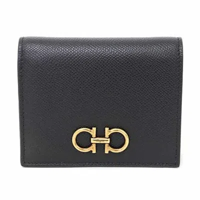 Pre-owned Ferragamo Leather Wallet (bi-fold) () In Black