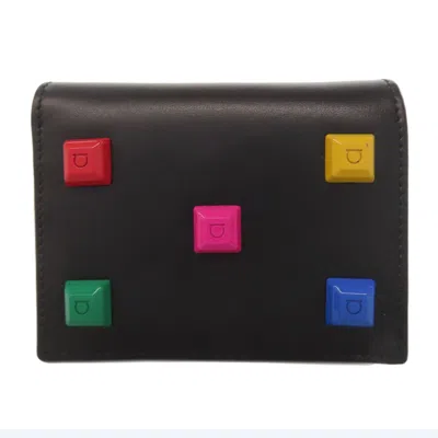 Pre-owned Ferragamo Leather Wallet (bi-fold) () In Black