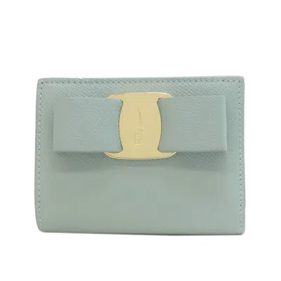 Pre-owned Ferragamo Leather Wallet (bi-fold) () In Blue