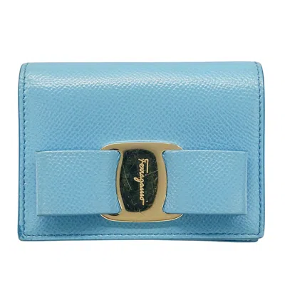 Pre-owned Ferragamo Leather Wallet (bi-fold) () In Blue