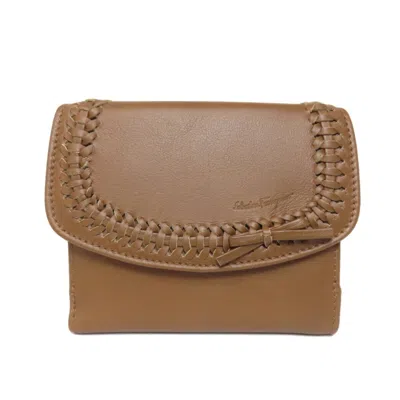 Pre-owned Ferragamo Leather Wallet (bi-fold) () In Brown