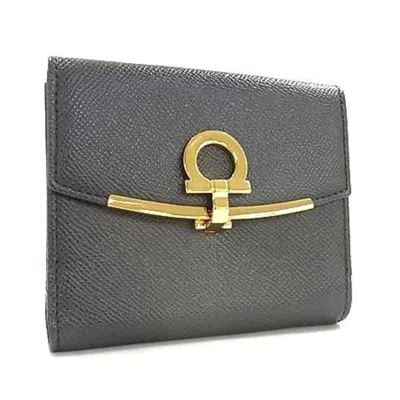 Pre-owned Ferragamo Leather Wallet (bi-fold) () In Gray