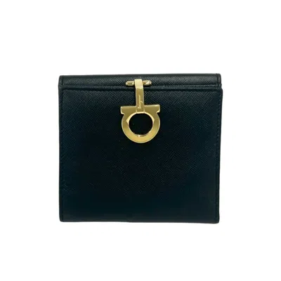 Pre-owned Ferragamo Leather Wallet (bi-fold) () In Black