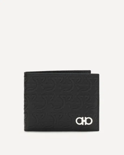 Ferragamo Logo-pattern Wallet In Black
