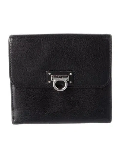 Pre-owned Ferragamo Leather Wallet In Black