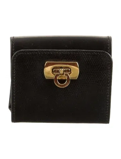 Pre-owned Ferragamo Leather Wallet In Black