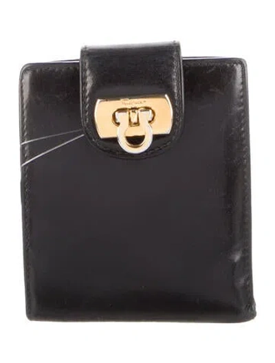 Pre-owned Ferragamo Leather Wallet In Black