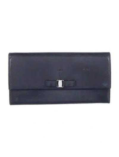 Pre-owned Ferragamo Leather Wallet In Black