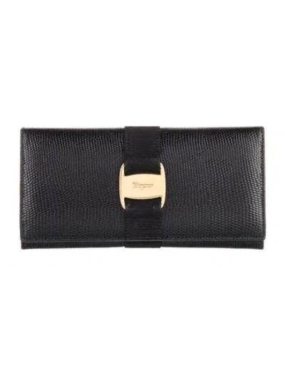 Pre-owned Ferragamo Leather Wallet In Black