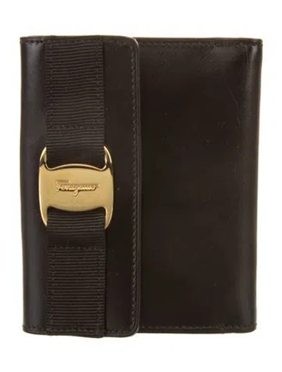 Pre-owned Ferragamo Leather Wallet In Black