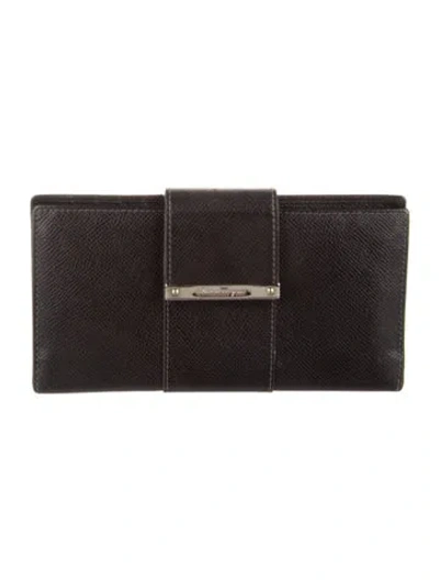 Pre-owned Ferragamo Leather Wallet In Black