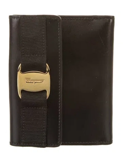 Pre-owned Ferragamo Leather Wallet In Black