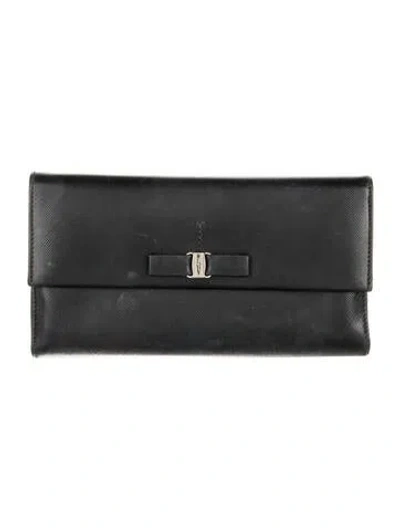 Pre-owned Ferragamo Leather Wallet In Black