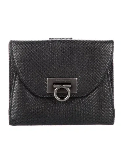 Pre-owned Ferragamo Leather Wallet In Black
