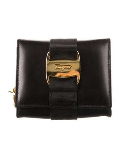 Pre-owned Ferragamo Leather Wallet In Black