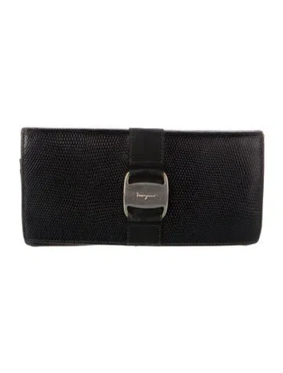 Pre-owned Ferragamo Leather Wallet In Black