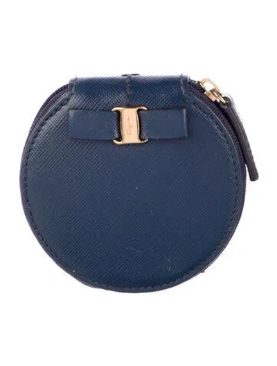 Pre-owned Ferragamo Leather Wallet In Blue