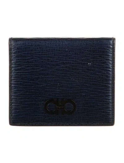 Pre-owned Ferragamo Leather Wallet In Blue