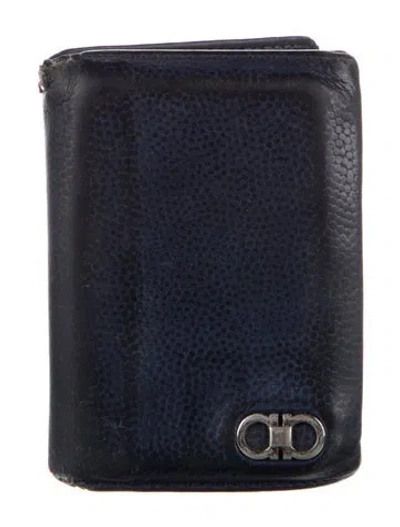 Pre-owned Ferragamo Leather Wallet In Blue