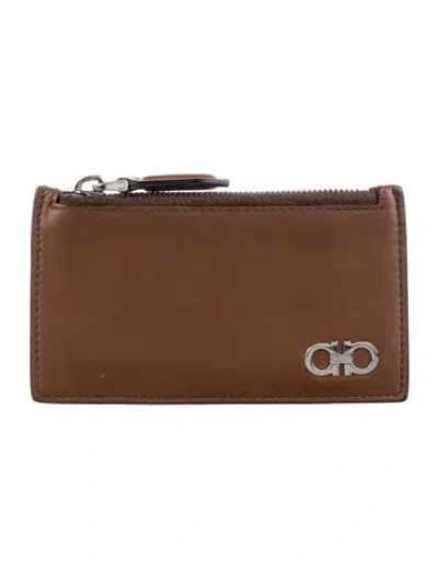 Pre-owned Ferragamo Leather Wallet In Brown