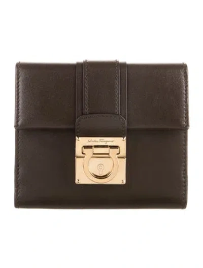 Pre-owned Ferragamo Leather Wallet In Brown
