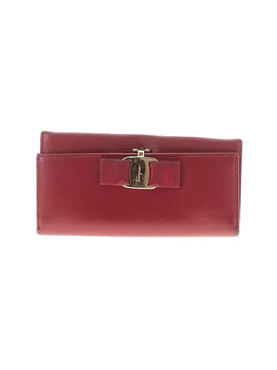 Pre-owned Ferragamo Leather Wallet In Burgundy