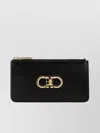 Ferragamo Leather Wallet Hardware Gold-tone In Black