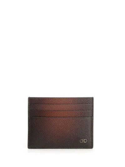 Ferragamo Leather Wallet Micro Gancio Wallets Brown