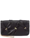 Ferragamo Leather Wallet On Chain In Black