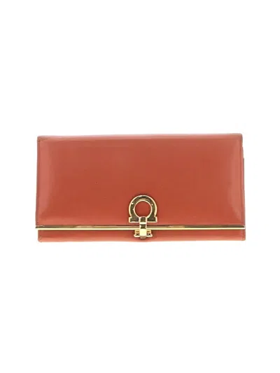 Pre-owned Ferragamo Leather Wallet In Orange