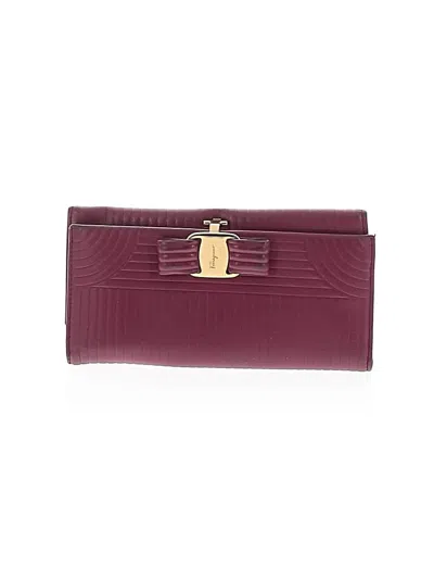 Pre-owned Ferragamo Leather Wallet In Purple