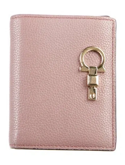 Pre-owned Ferragamo Leather Wallet In Purple