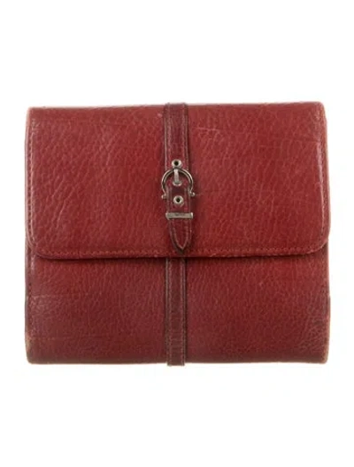Pre-owned Ferragamo Leather Wallet In Red