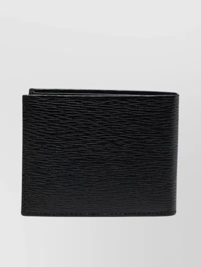 Ferragamo Leather Wallet Textured Gold Detail