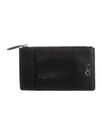 Pre-owned Ferragamo Leather Wallet W/ Tags In Black