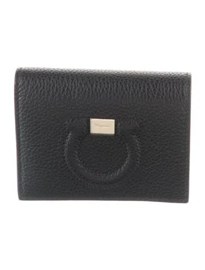 Pre-owned Ferragamo Leather Wallet W/ Tags In Black
