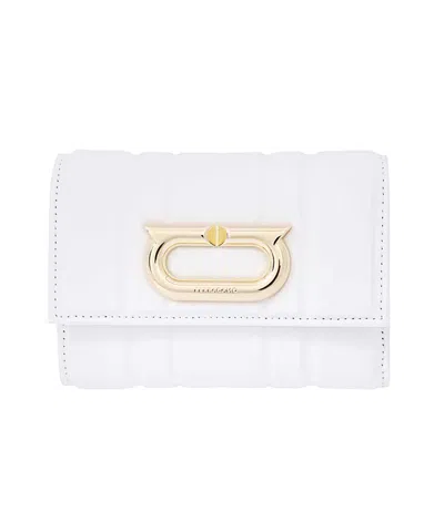 Ferragamo French Leather Wallet In White